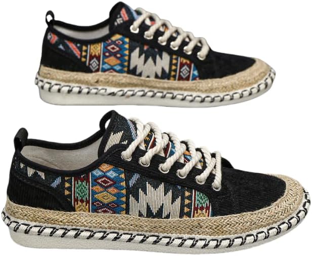 

Мужские модные кеды в этническом стиле на низкой подошве, удобные, нескользящие, дышащие кроссовки на шнуровке для активного отдыха на открытом воздухе Azttoztto, черный