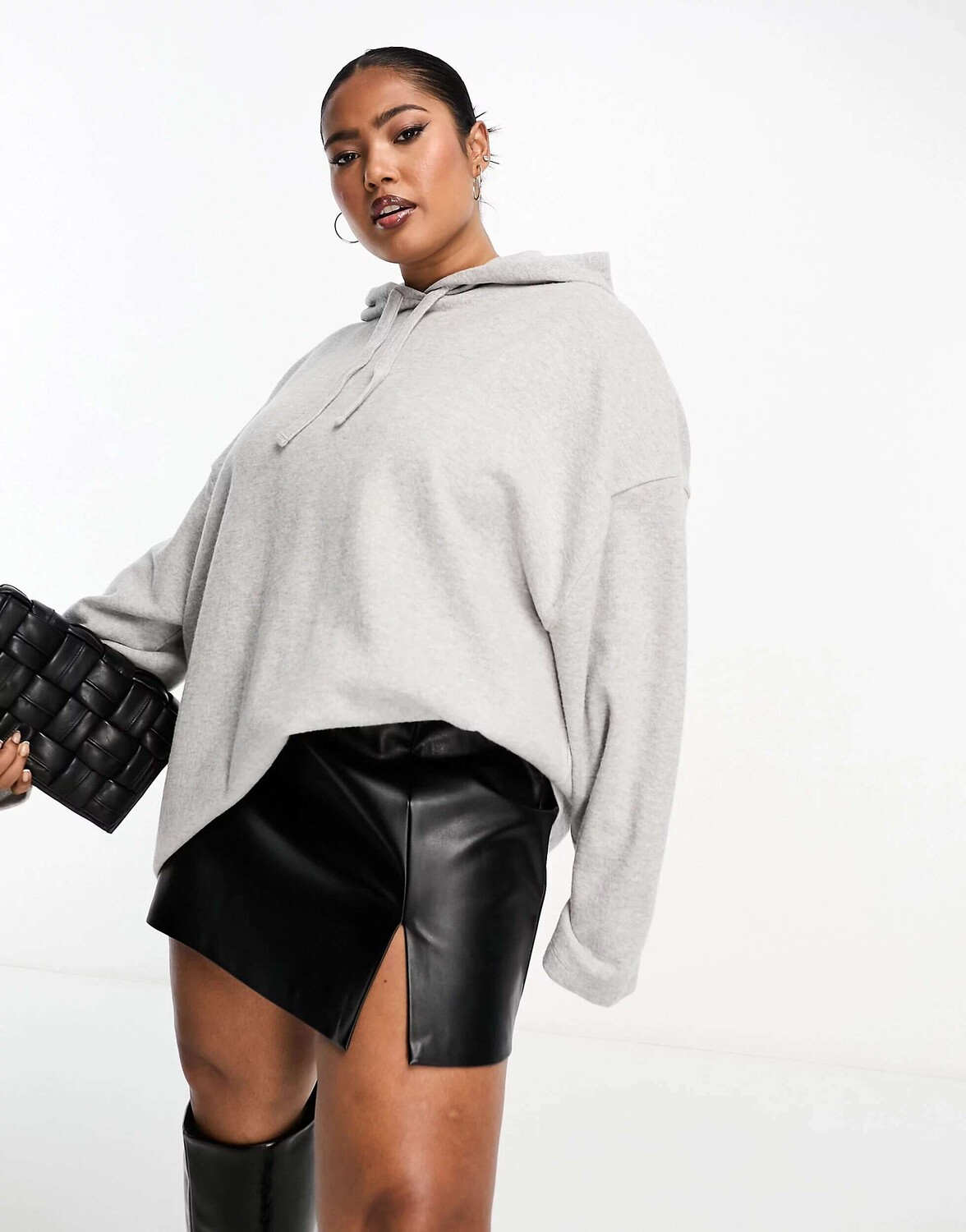 Сверхмягкая толстовка оверсайз серого цвета ASOS DESIGN Curve