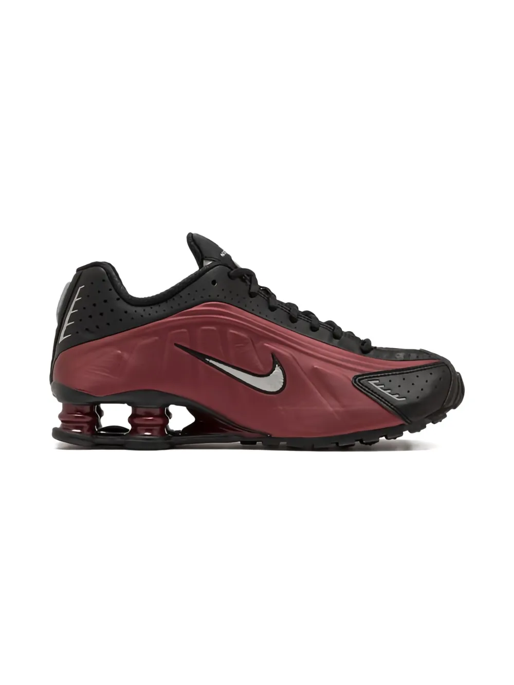 Кроссовки Shox R4 Black/Metallic Silver Nike, красный