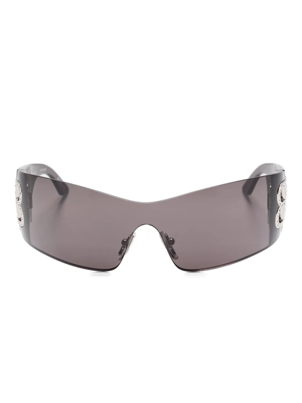 

Солнцезащитные очки-щитки, украшенные кристаллами Balenciaga Eyewear, черный