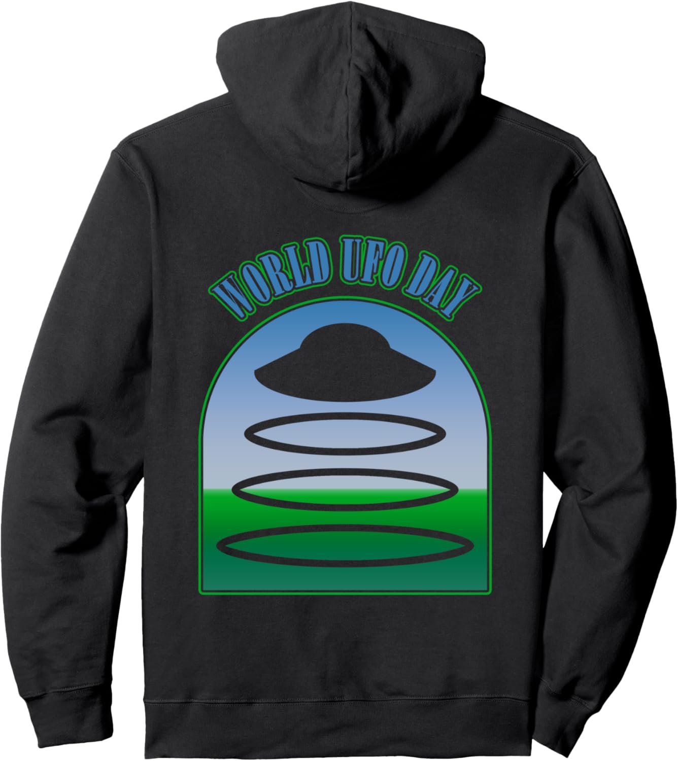 

Всемирный день НЛО, похищение инопланетянами, космический корабль, футуристическое космическое веселье, худи World Ufo Day, черный