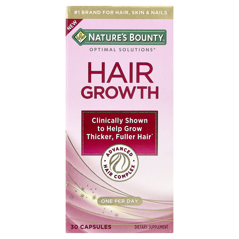 

Nature's Bounty, Optimal Solutions, для роста волос, 30 капсул