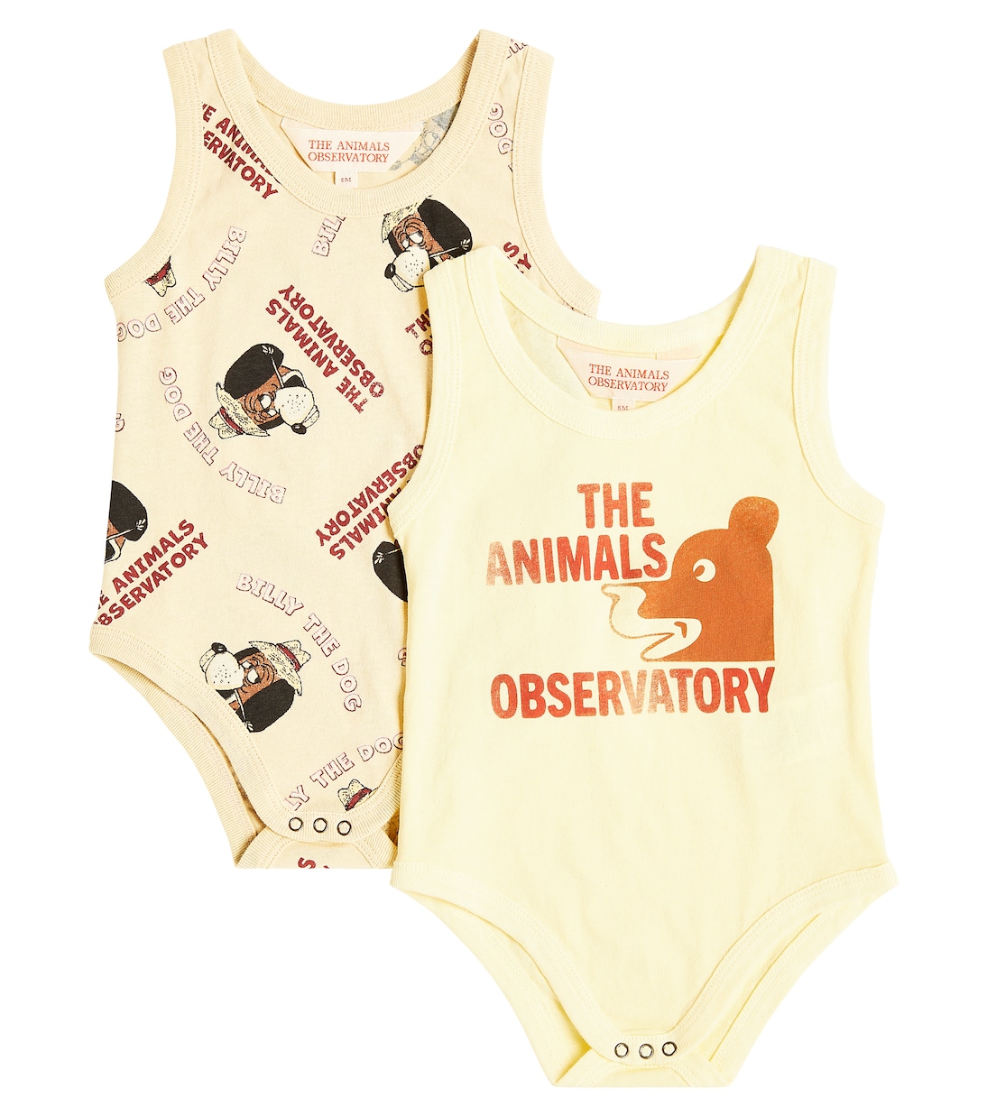 

Комплект из 2 хлопковых боди с принтом для младенцев The Animals Observatory, Soft Yellow
