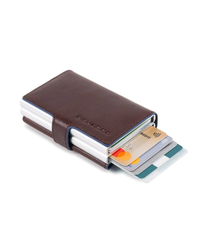 

Компактный темный кошелек с RFID защитой Piquadro, коричневый