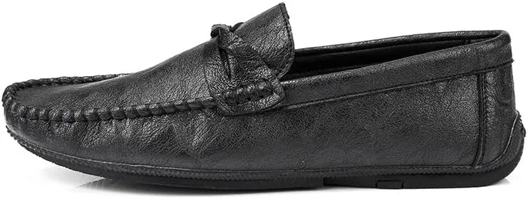 Лоферы кожаные для мужчин, модель Loafers, черный PUGHGAETZF — фото 3