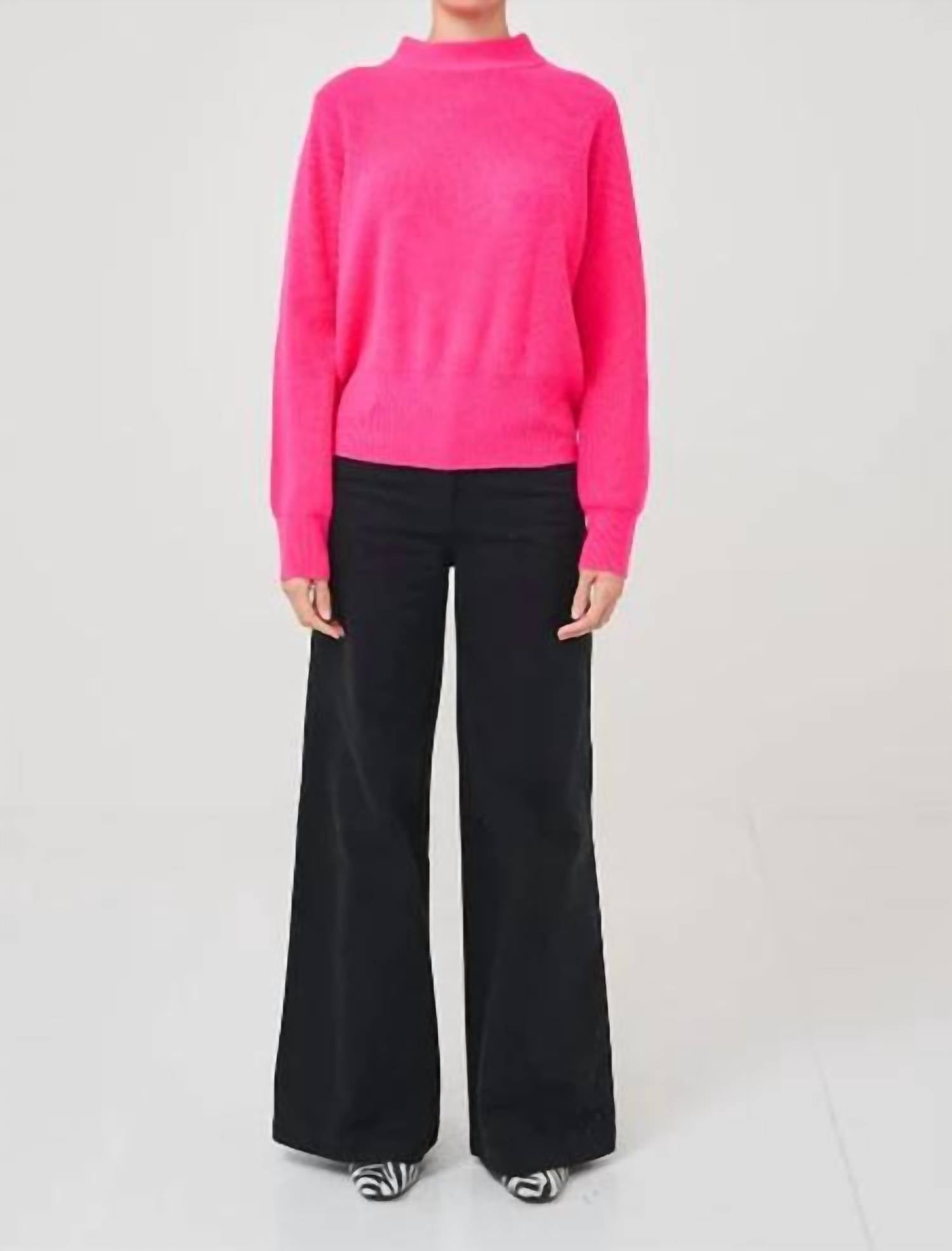 

Свитер с бахромой Sophia в неоново-розовом цвете Brodie Cashmere