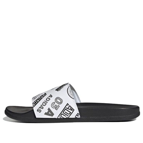 

Тапочки adilette comfort slide 'all over logos - white' Adidas, черный