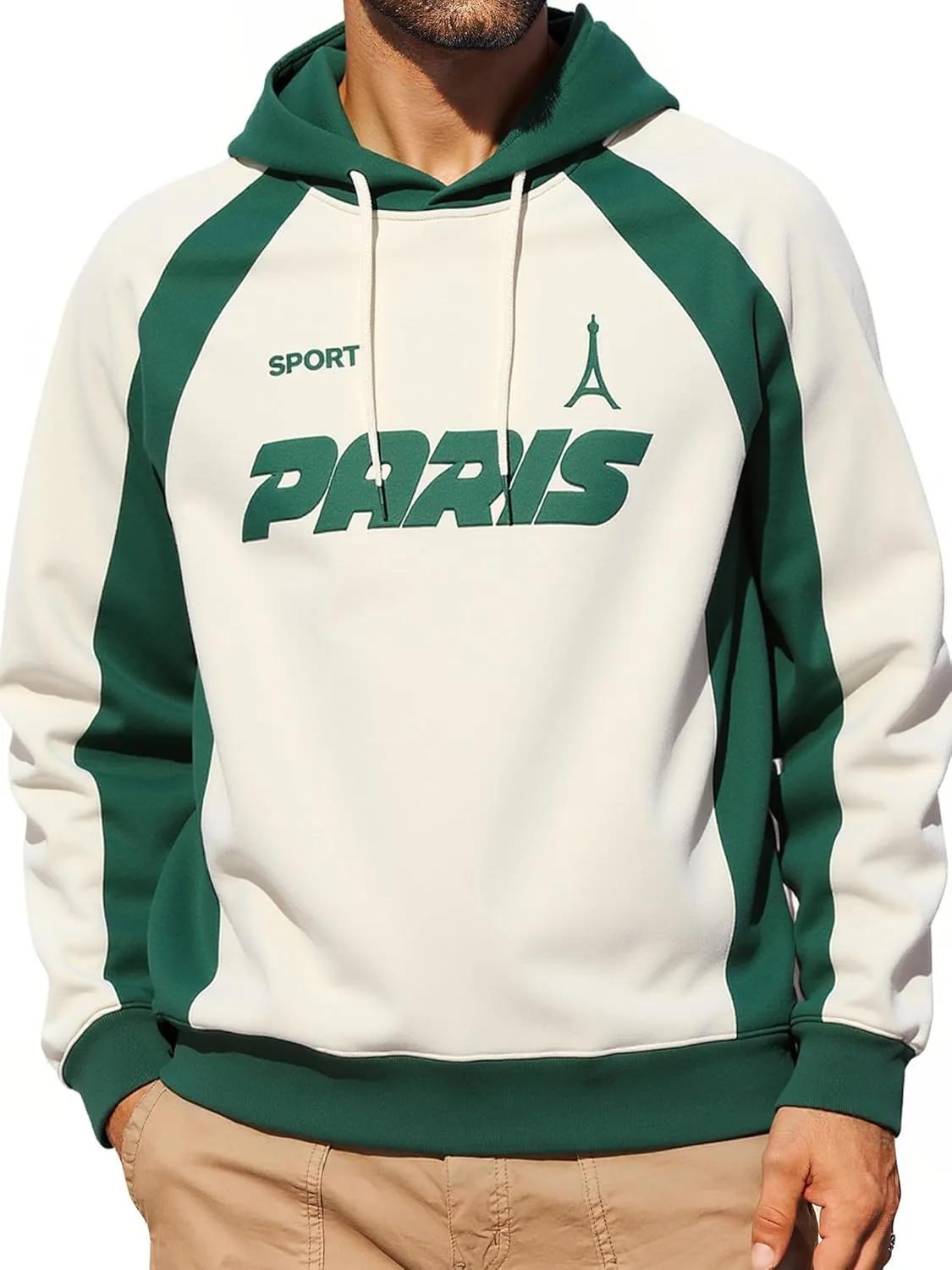 

ZAFUL мужской худи с вышивкой и контрастной окантовкой, цвета coffee black white green ZAFUL SPORTS