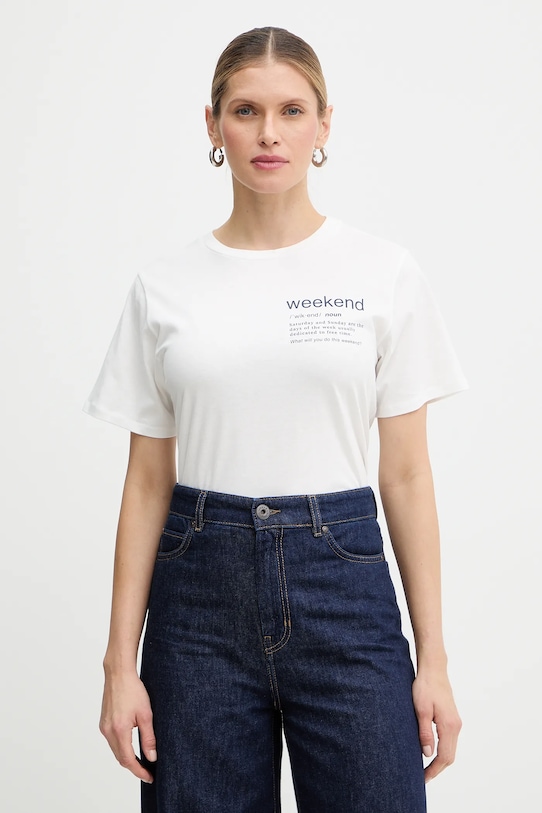 

Хлопковая футболка tenue Weekend Max Mara, белый