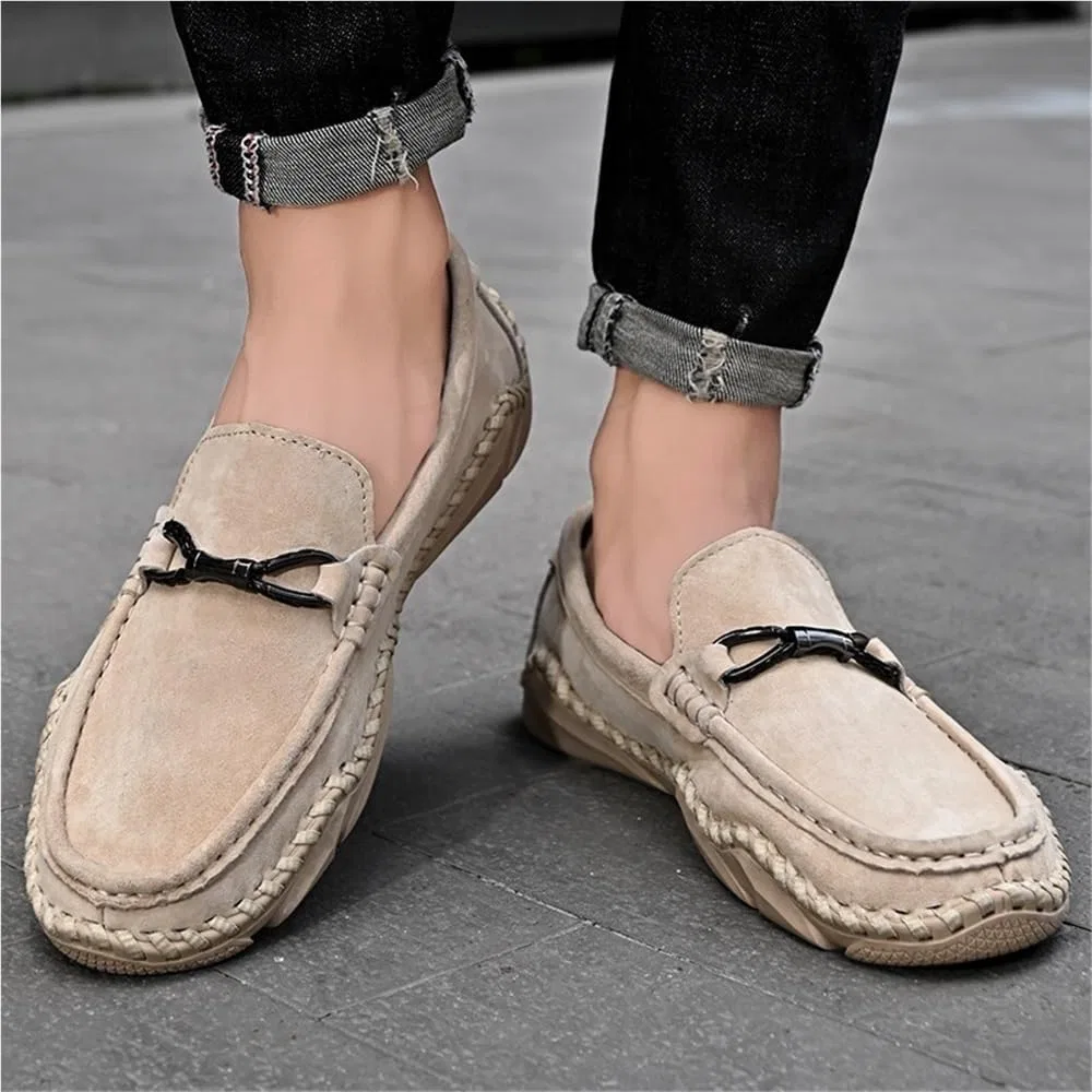 Лоферы замшевые классические, без бренда, Beige DHFIRUFSHLO — фото 2