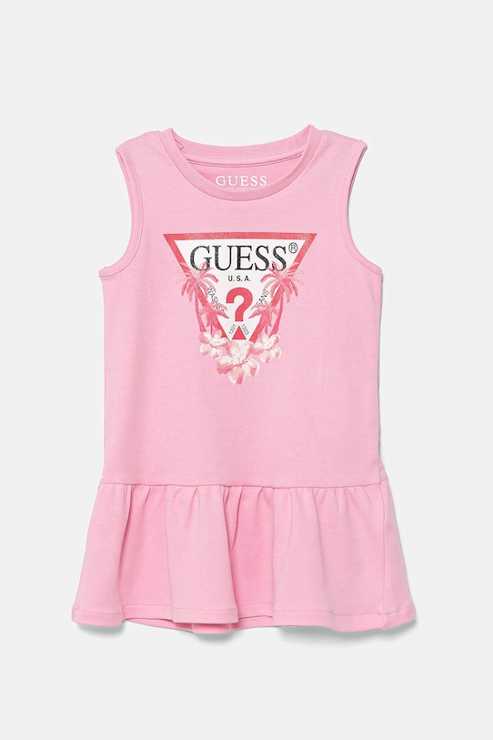 

Детское хлопковое платье Guess, розовый