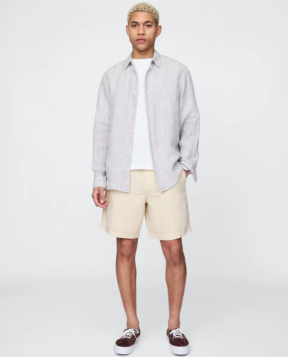 

Мужские шорты из льна и хлопка Gap, бежевый