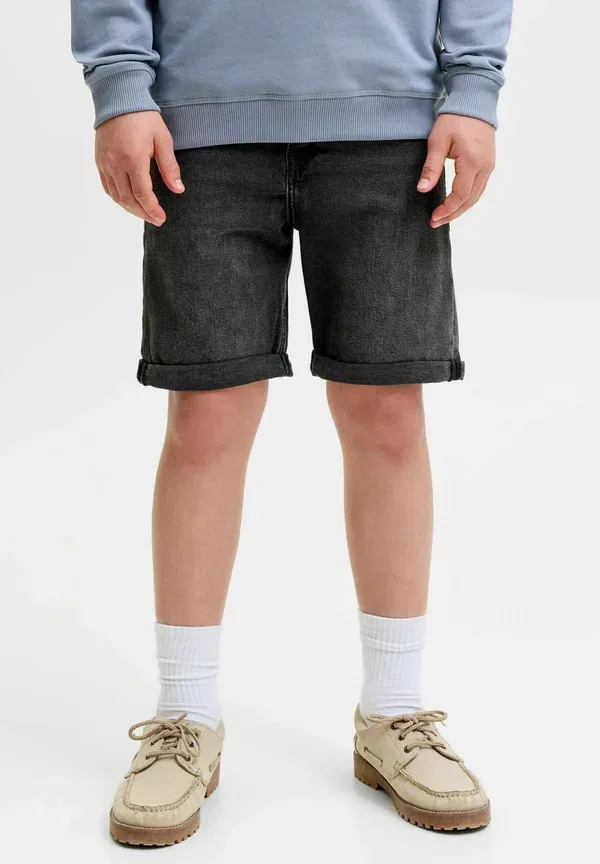 Джинсовые шорты Jack & Jones Junior, regular fit, джинсовая ткань, черный деним — фото 2