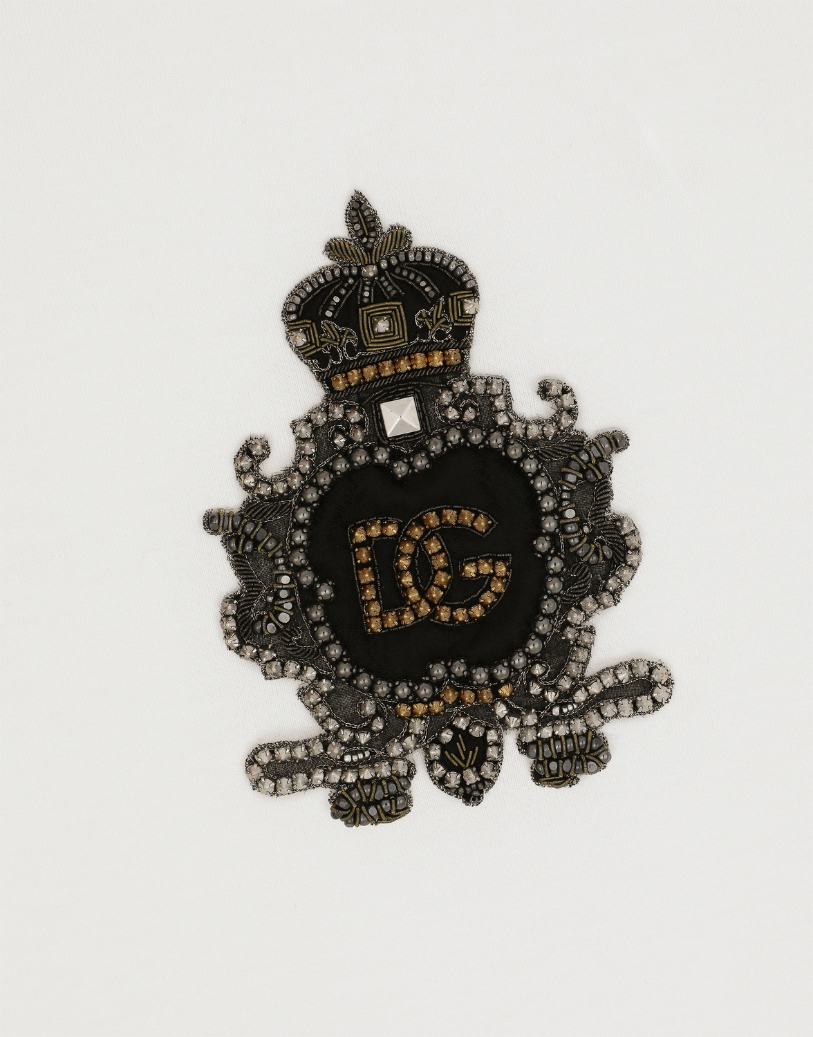 Хлопковая футболка с гербовой нашивкой логотипа dg Dolce & Gabbana, белый — фото 4