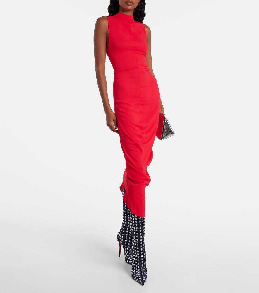 Miss Z 100 сатиновые ботинки до колена с декором Christian Louboutin, Zaffiro — фото 3