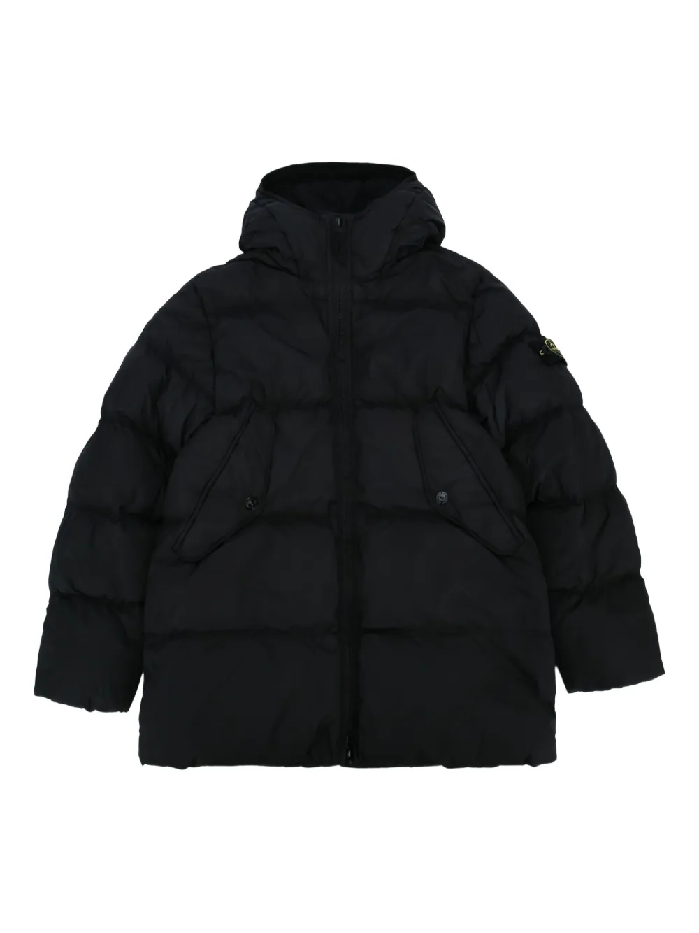 

Куртка-пуховик с капюшоном Stone Island Junior, черный