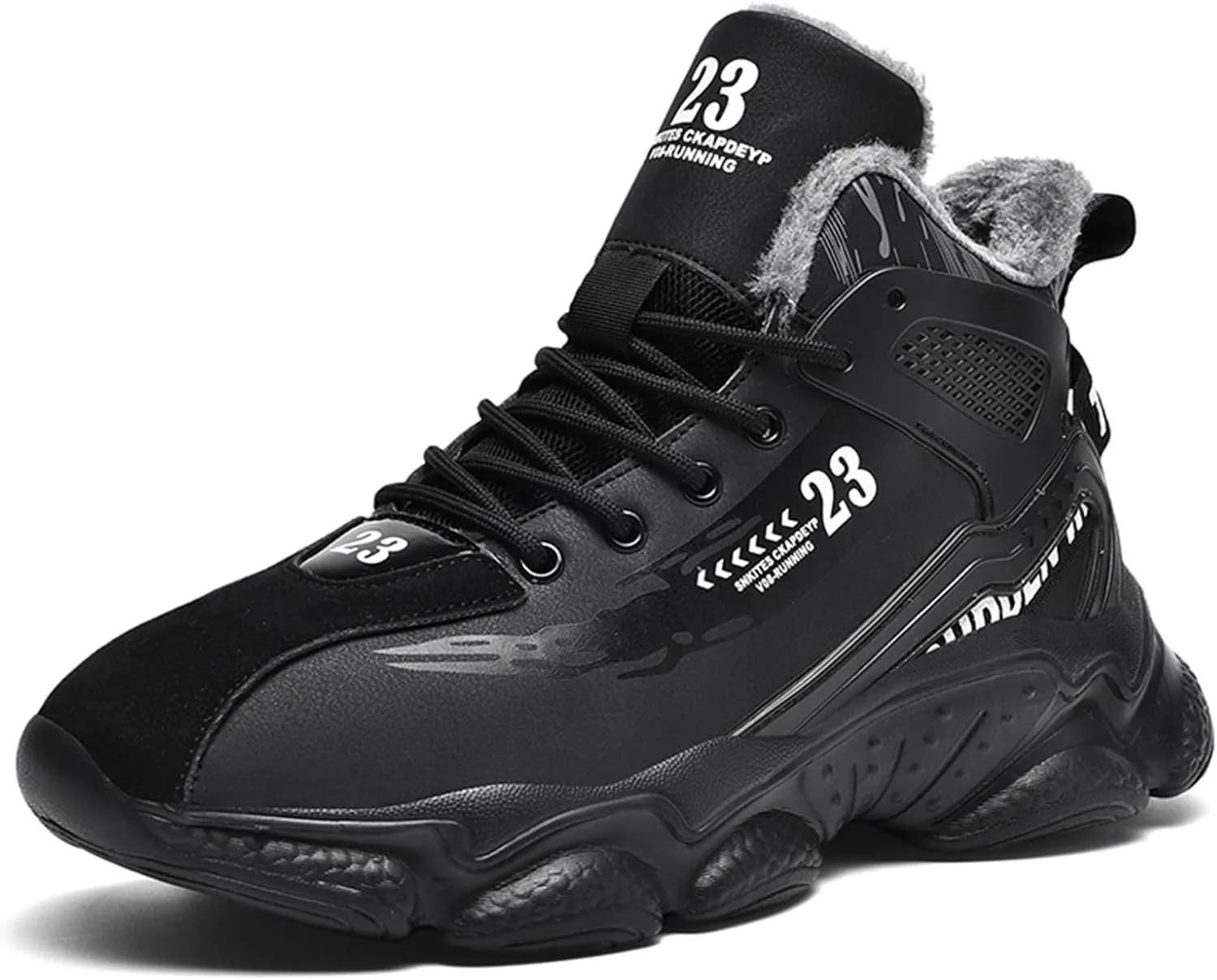 

Мужские баскетбольные кроссовки высокие кеды для тенниса, бега, спорта и повседневной ходьбы SPWAGYM, черный