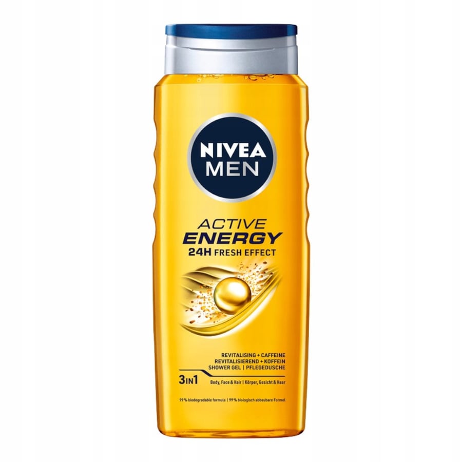 NIVEA MEN ACTIVE ENERGY 3в1 тонизирующий гель для душа для мужчин 500 мл x4 — фото 2