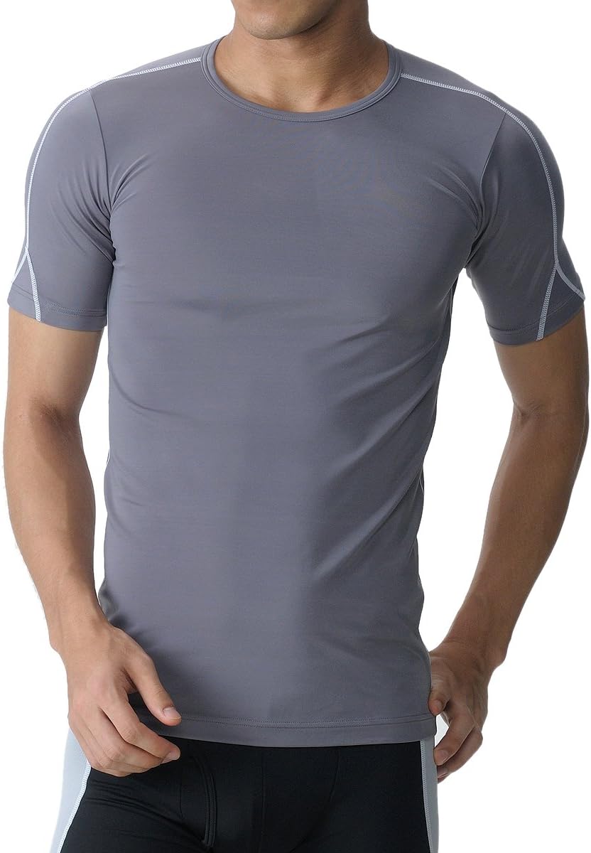 

Футболка с коротким рукавом и круглым вырезом из эластичной ткани с влагоотводящими и быстросохнущими свойствами от B.V.D. Body Gear Bvd, серый