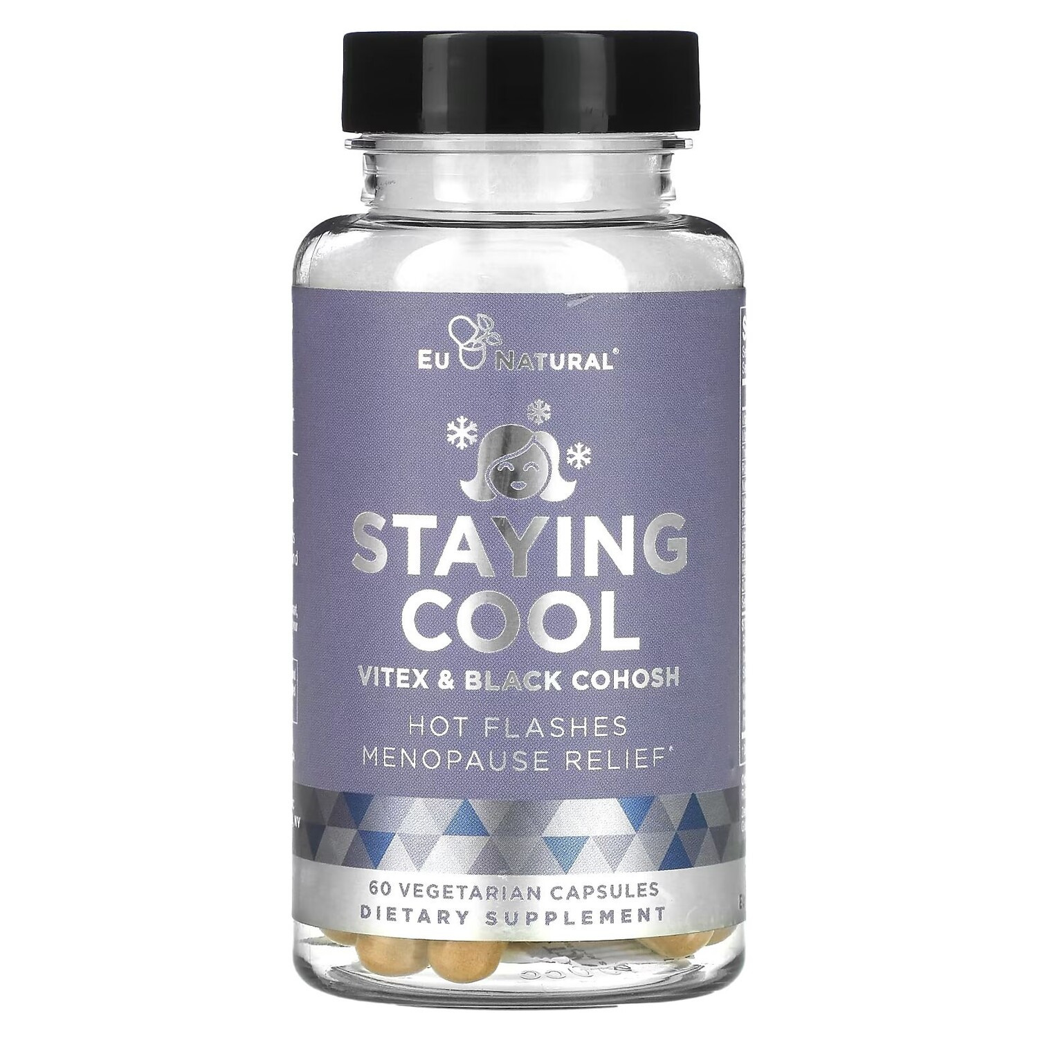 

STAYING COOL, витекс и клопогон черный, 60 вегетарианских капсул Eu Natural