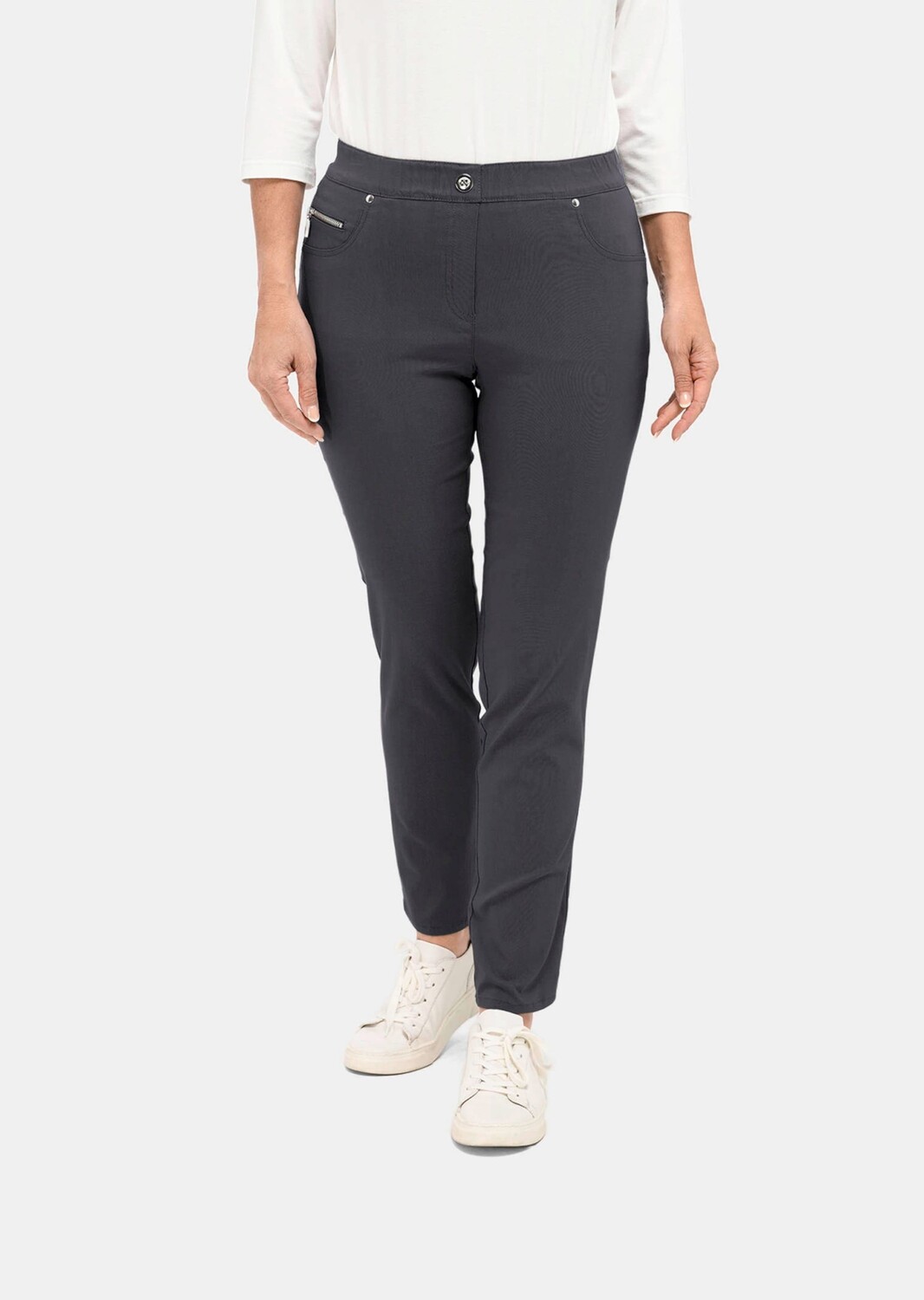 

Тканевые брюки GOLDNER Super Stretch Schlupf Louisa, темно серый