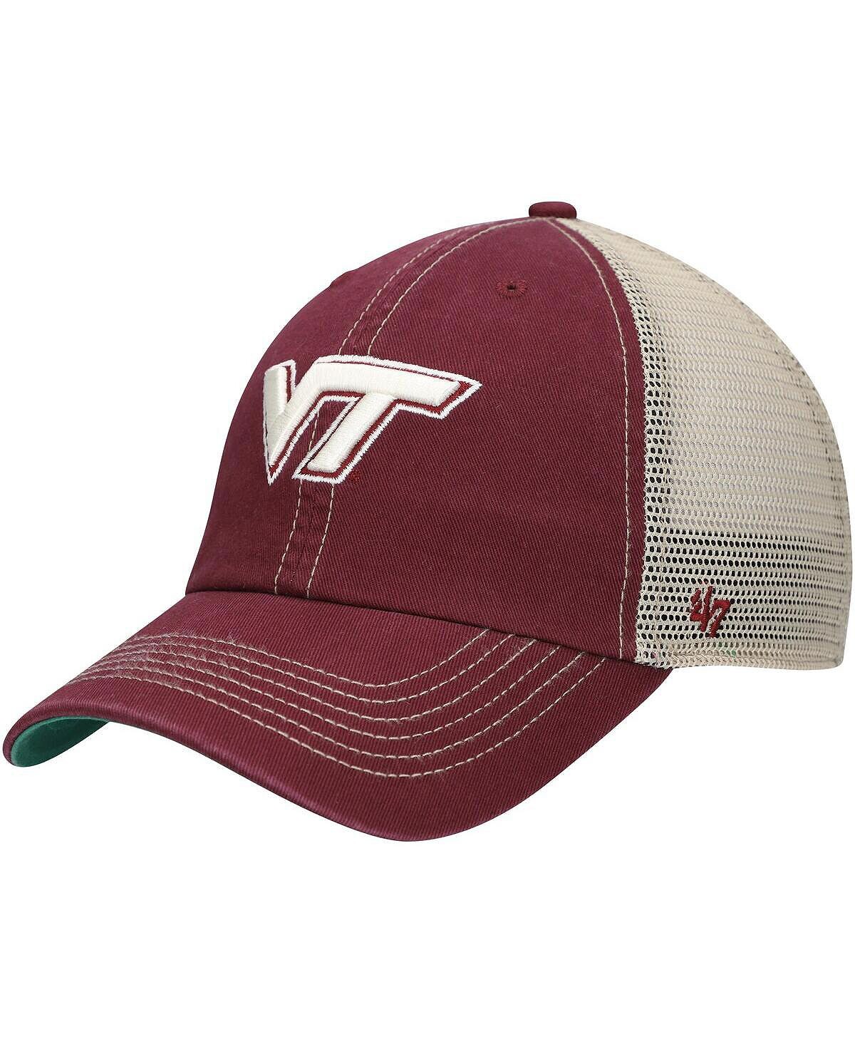 

Мужская бордовая кепка Virginia Tech Hokies Trawler Trucker Snapback '47 Brand