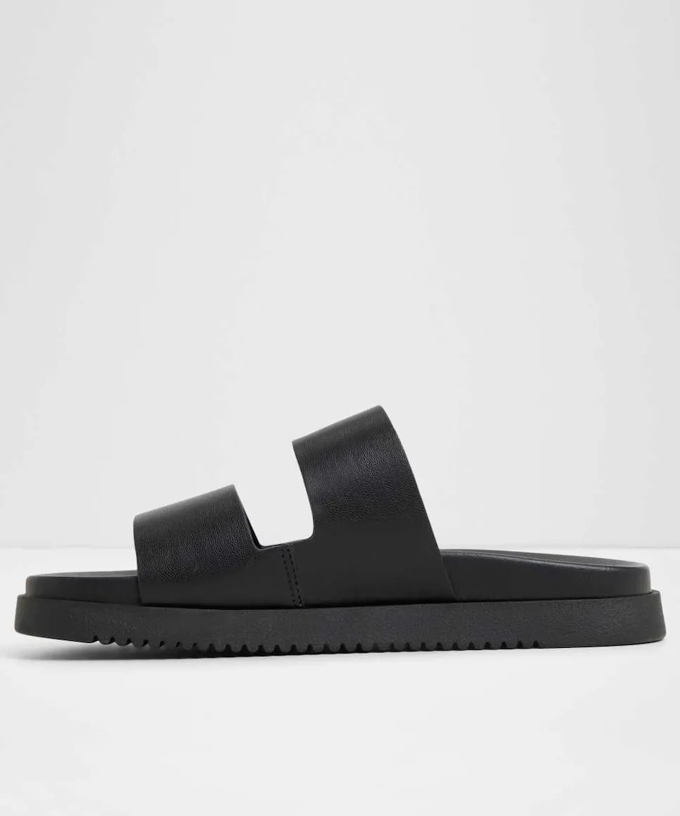 Женские сандалии на плоской подошве с круглым носком Aldo, черный — фото 3