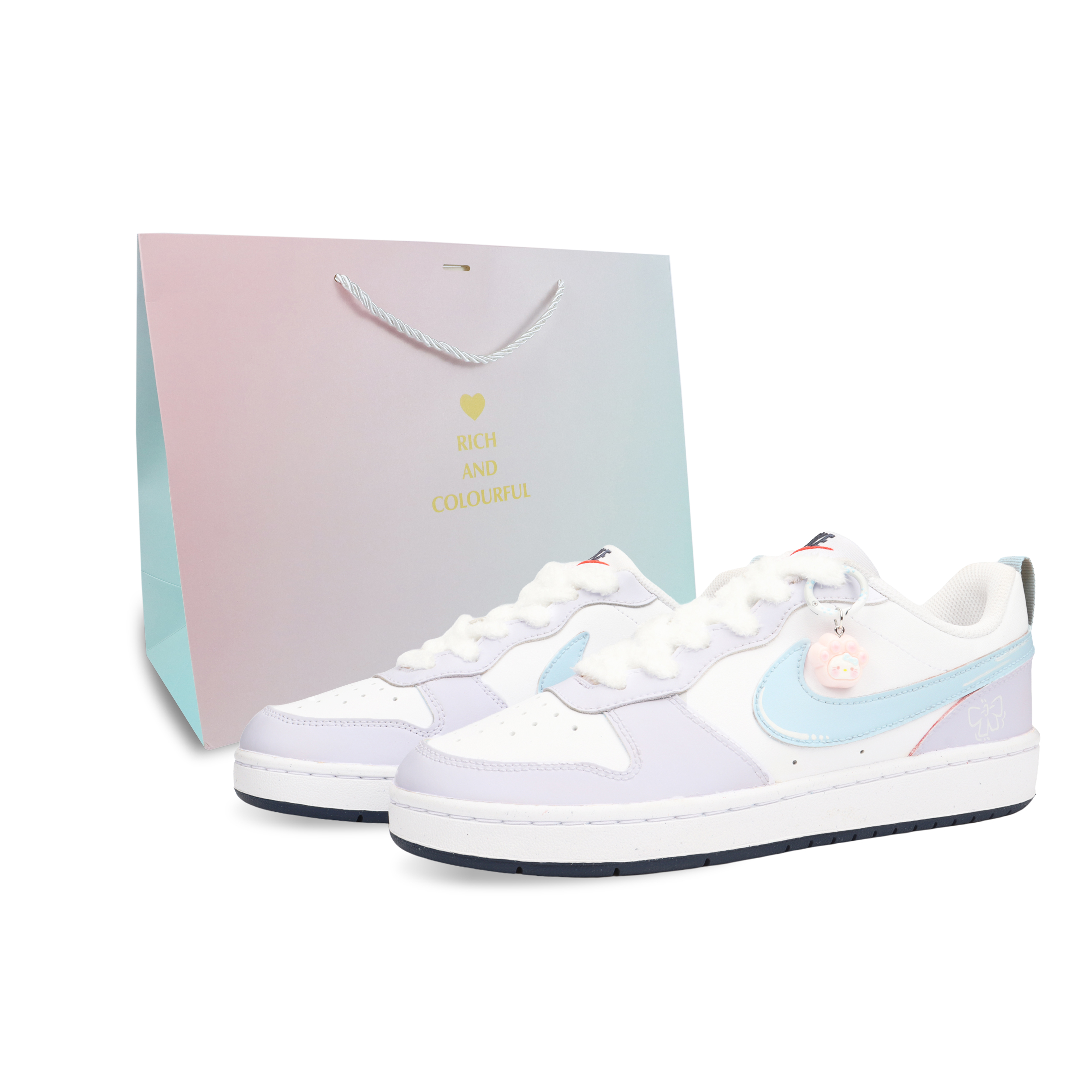 

Низкие детские кроссовки для скейтбординга Court Borough Grape Jelly для подростков Nike, синий