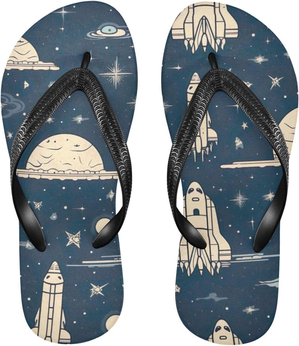 

Пляжные сандалии Space Planet Galaxy Rocket для женщин и мужчин, летние повседневные шлепанцы для душа Kfbe