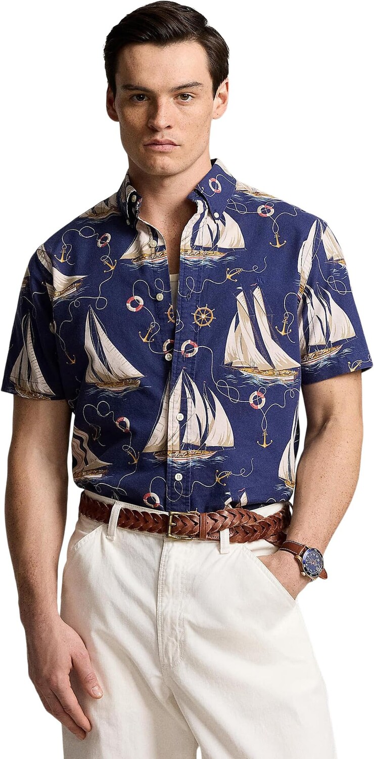 

Рубашка Polo Ralph Lauren Classic Fit Nautical Oxford Shirt, цвет Helm Anchors