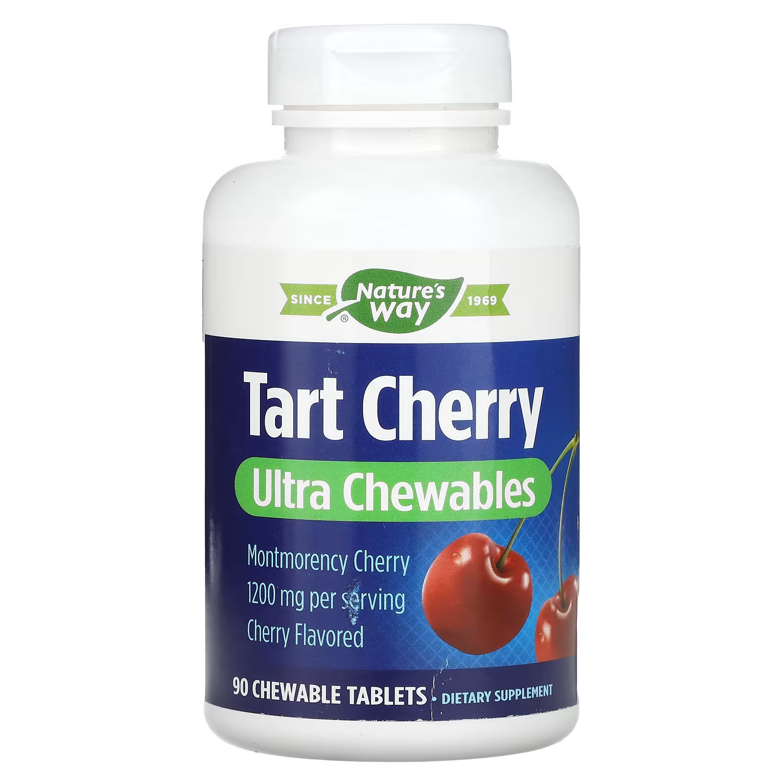 

Добавка Nature's Way Tart Cherry Ultra Chewable Cherry 1200 мг, 90 таблеток (400 мг на таблетку)