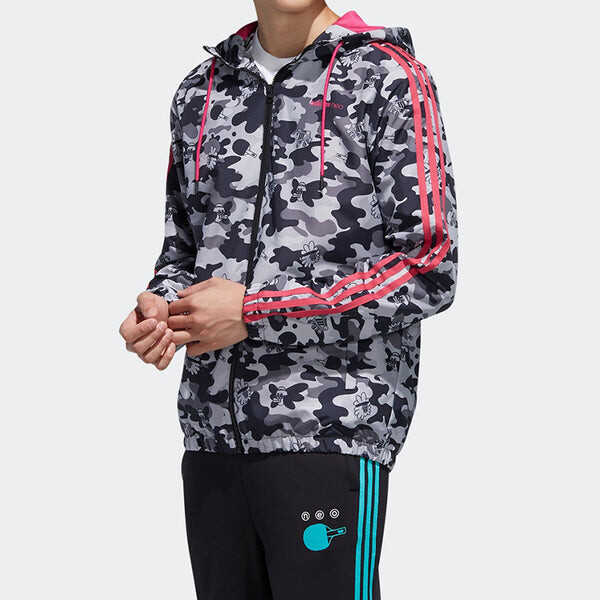 Куртка neo m radio w wb camouflage hooded sports jacket black Adidas, черный — фото 4
