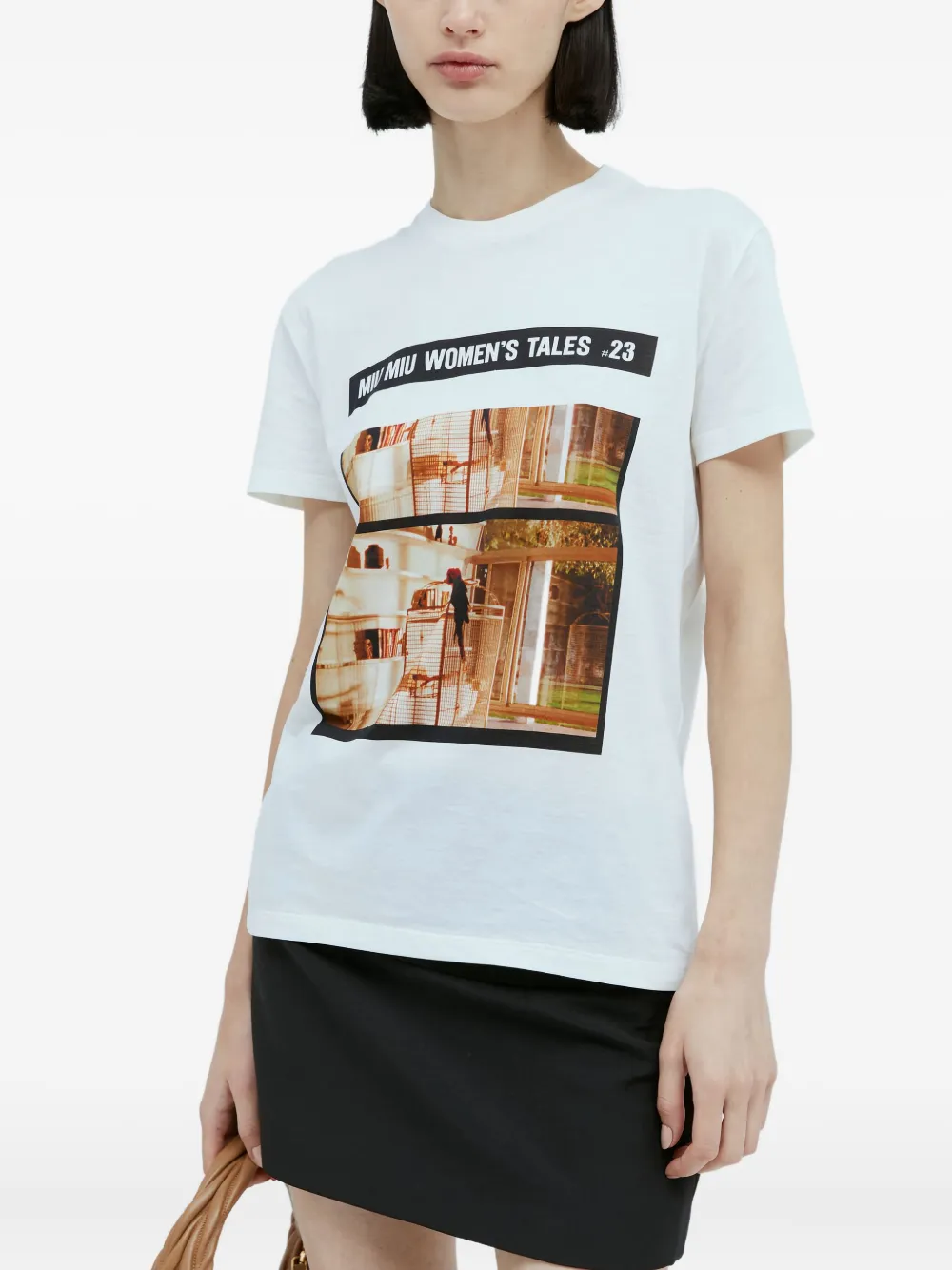 

Футболка с фотопринтом MIU MIU, белый