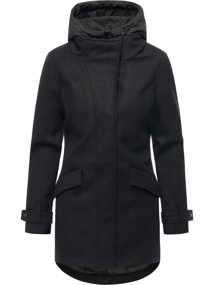 

Зимнее фетровое пальто Petuja YOUMODO черного цвета ragwear