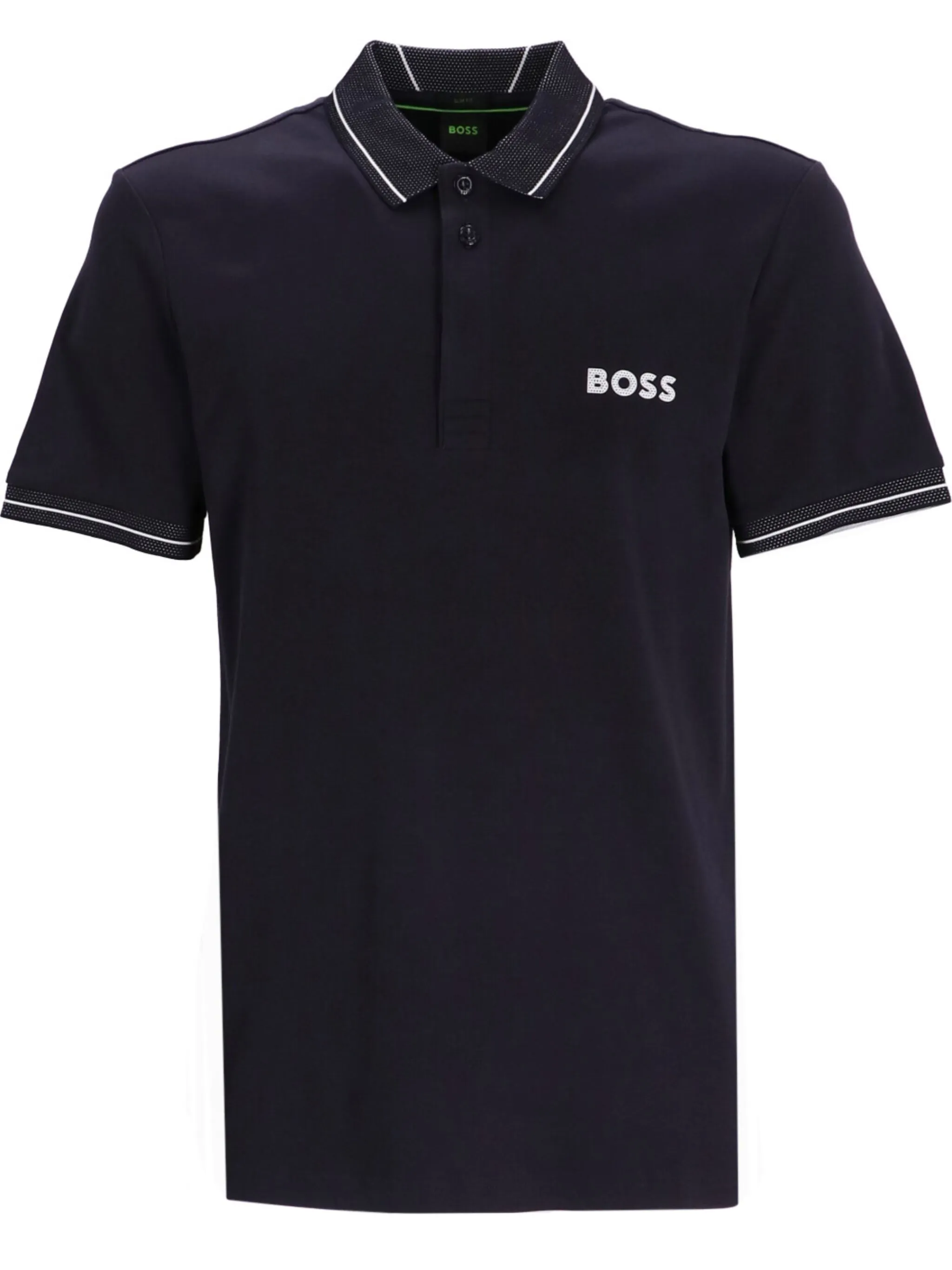 

Рубашка поло Paule 1 с отделкой в полоску Boss, синий