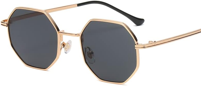 

Ретро-солнцезащитные очки квадратной формы для мужчин и женщин, винтажные квадратные солнцезащитные очки, очки для вождения на открытом воздухе с защитой от УФ-излучения UQKY, Gold Black