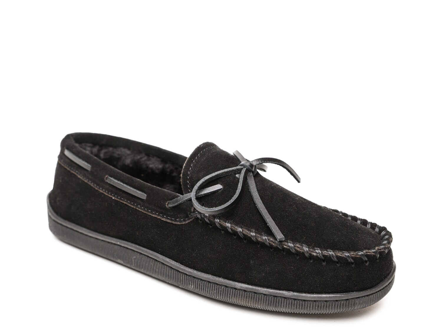 

Тапочки-мокасины Minnetonka с ворсовой подкладкой, черный