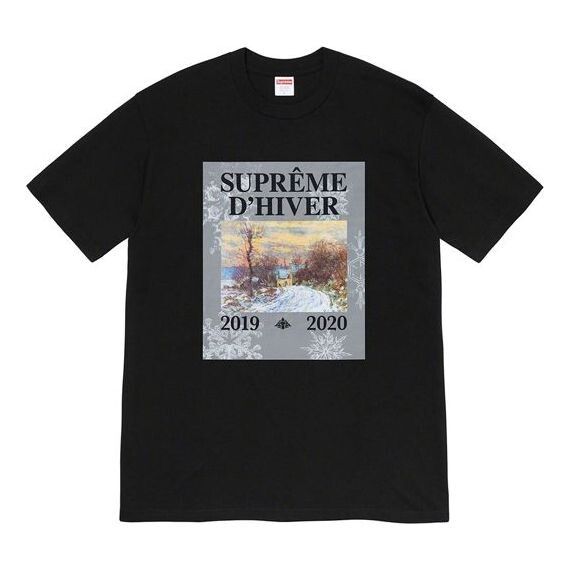 

Футболка fw19 week 17 dhiver tee winter scene printing short sleeve black Supreme, черный