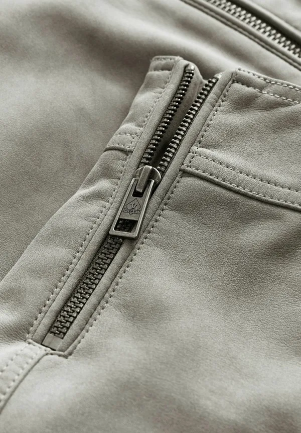 Гоночная куртка стандартного кроя из искусственной кожи Next, Grey — фото 3