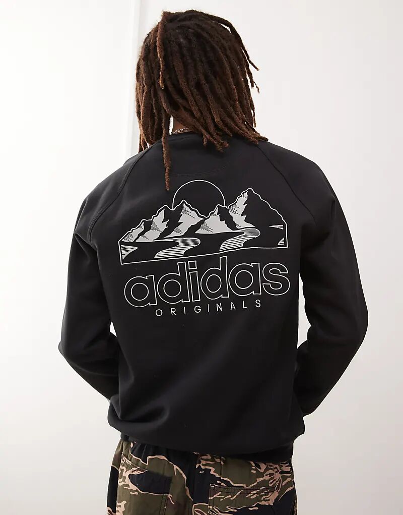 

Толстовка с рисунком в виде гор черного цвета adidas Originals