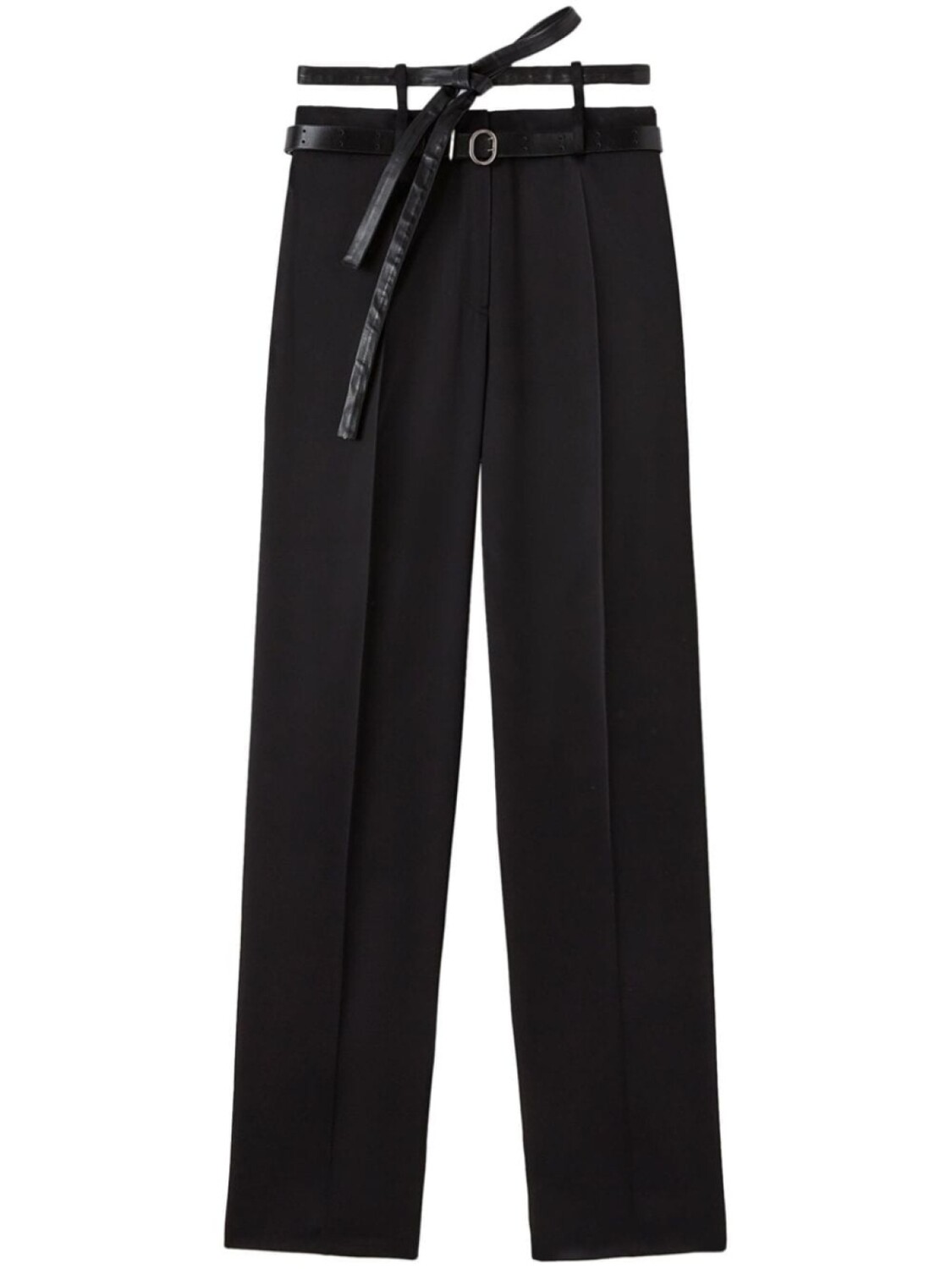 

Jil Sander брюки строгого кроя с поясом, черный