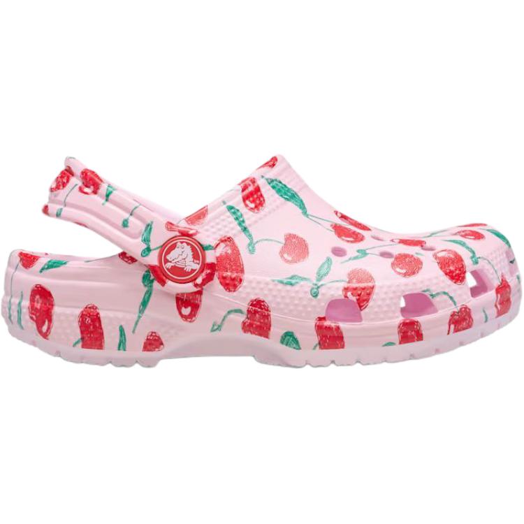 Классические противоскользящие износостойкие низкие детские сандалии Clog Kids' Crocs, розовый — фото 2