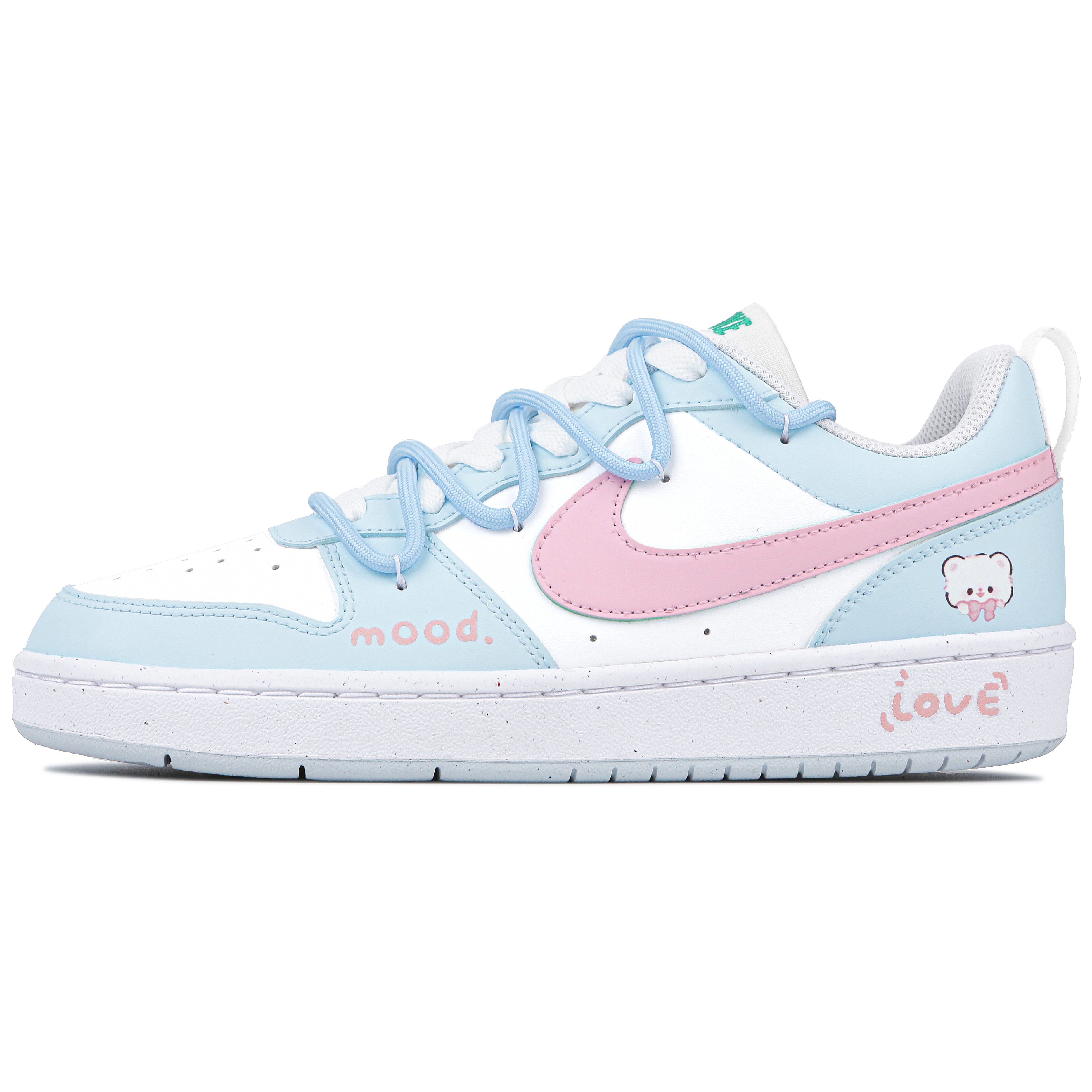 

Кроссовки Nike Court Borough Skateboarding Shoes Women's Low-top White/Blue/Pink, белый