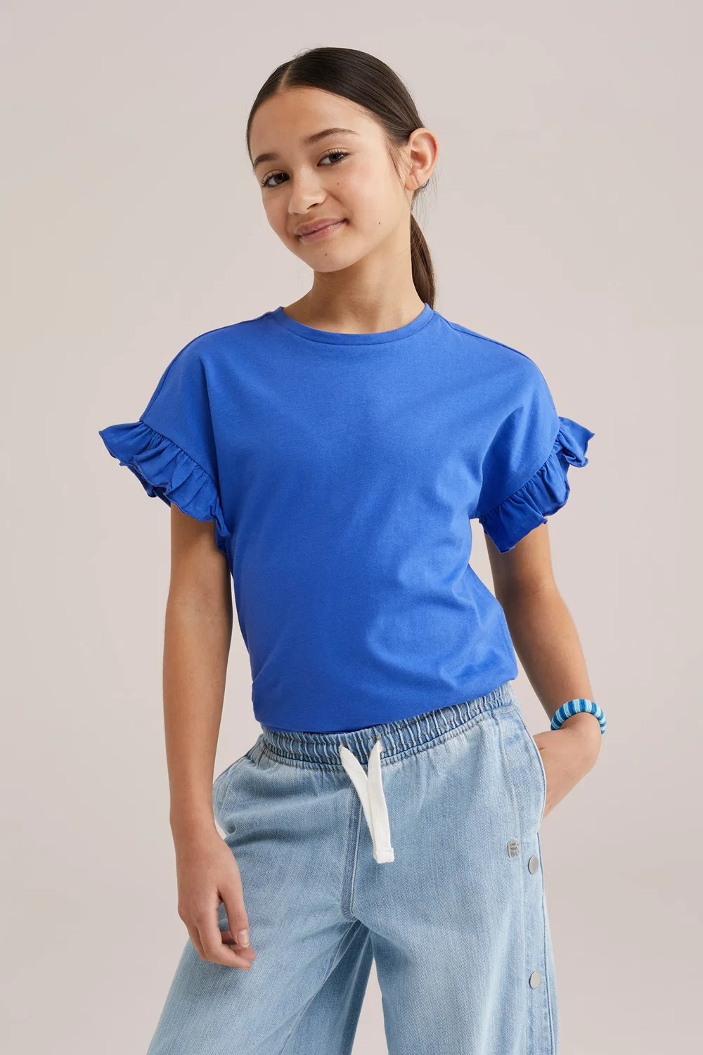 Футболка We Fashion, Cobalt Blue — фото 3