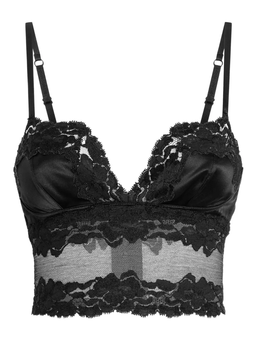 

Атласный топ с кружевом DOLCE & GABBANA, черный