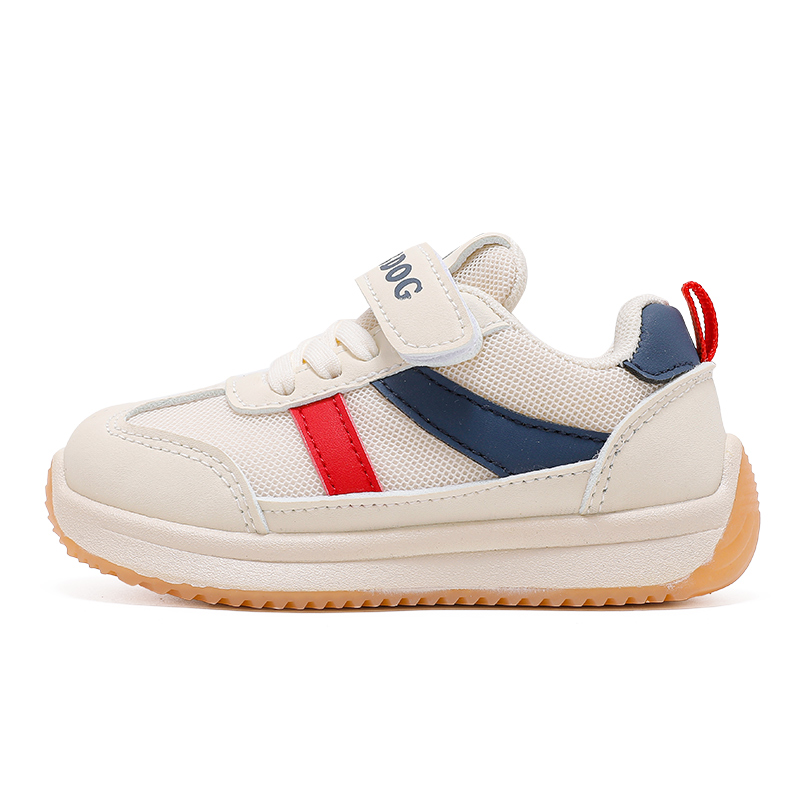 

Детские противоскользящие износостойкие повседневные кроссовки для детей 3-7 лет BOBDOG, бежевый/темно-синий