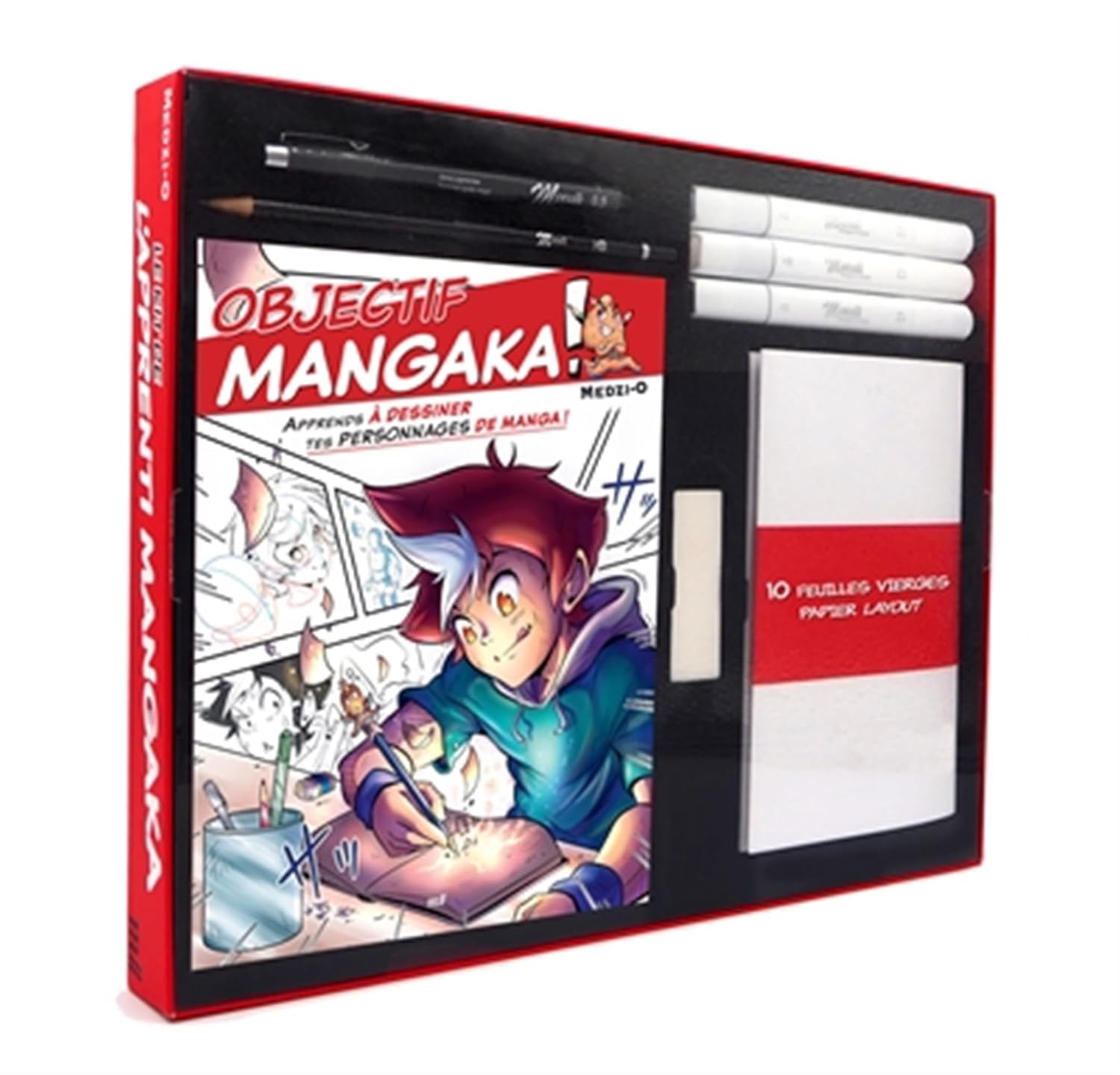 

Le kit de l'apprenti mangaka - la première étape vers ton manga ! (coffret): Tout pour créer ses premiers personnages mangas (MERCILESLIVRES)
