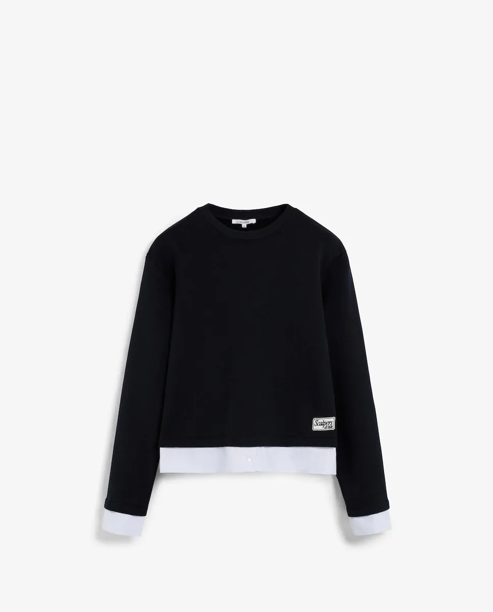 

Женская хлопковая толстовка с вышитым патчем Scalpers, синий