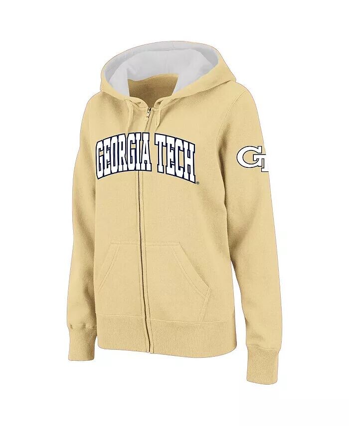 

Женская спортивная спортивная золотая толстовка Georgia Tech Yellow Jackets с арочным названием и застежкой-молнией Colosseum