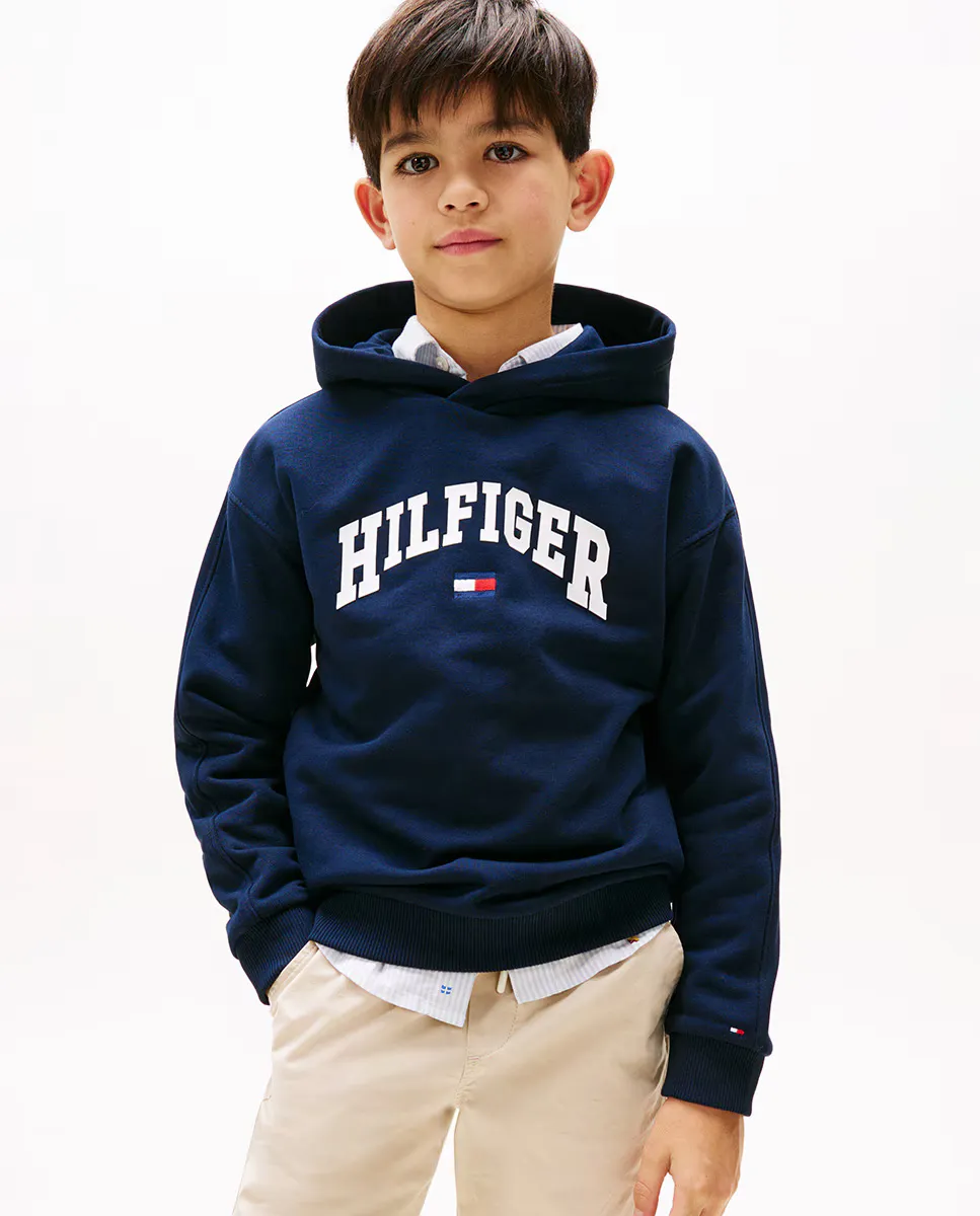 

Толстовка для мальчика с логотипом спереди Tommy Hilfiger, синий
